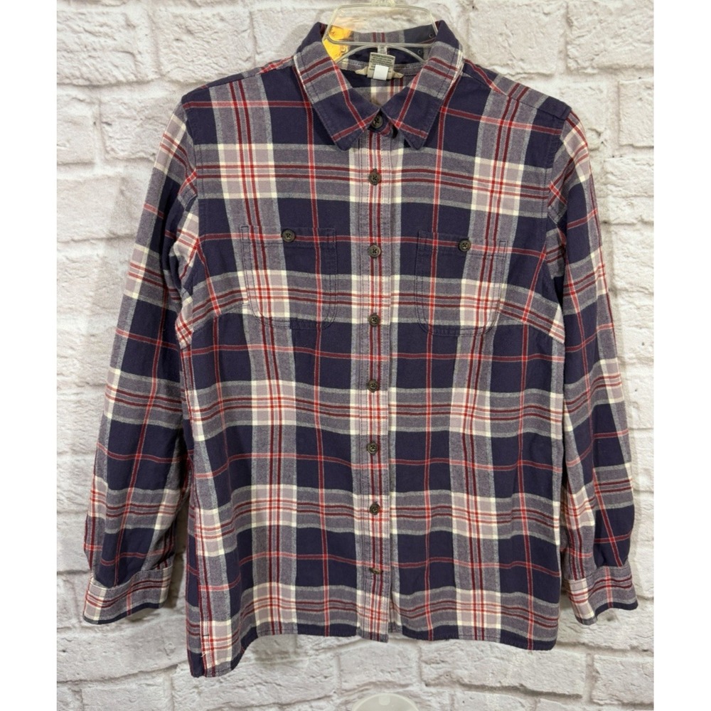 Duluth Trading Purple Plaid Womens Small Free Swingin'‎ Flannel Shirt